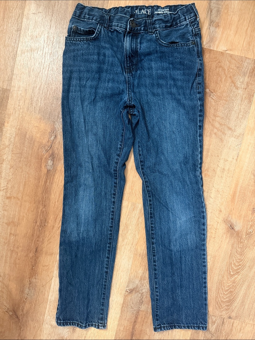 The Children's Place Boys Straight Adjustable Waist Dark Blue Jeans Size 14